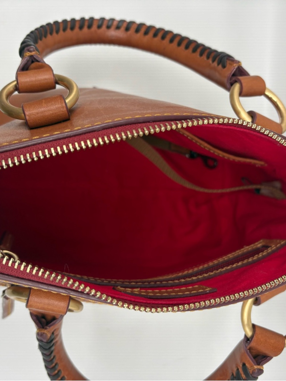 Dooney & Bourke Florentine Leather Dome Satchel in Color Natural - Picture 6 of 6